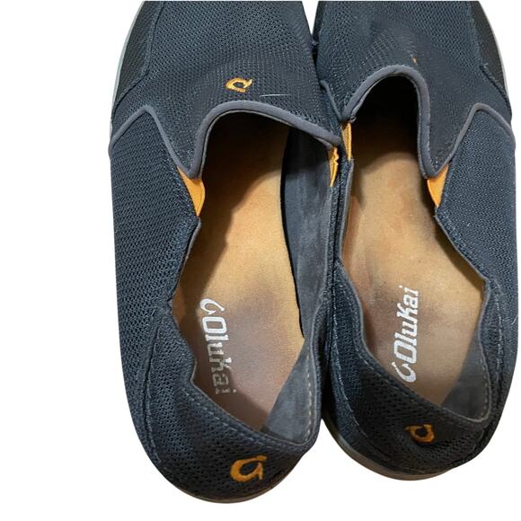 OluKai Men's 12 Charcoal Grey Nohea Mesh Slip-On Breathable Convertible Shoes - Picture 5 of 8
